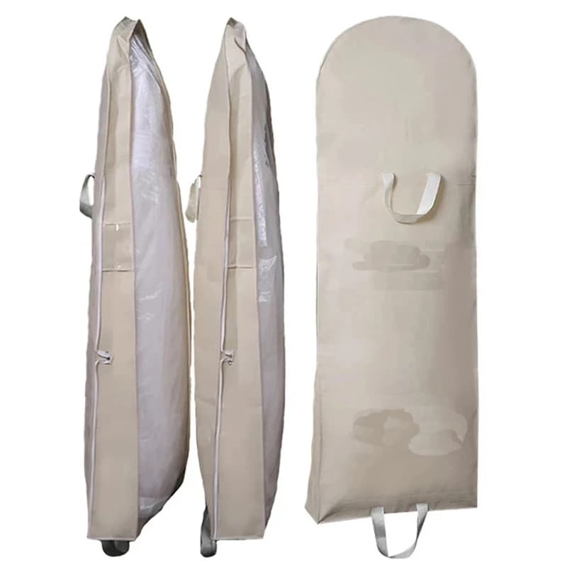 Abito da sposa traspirante Custodia da appendere Abito lungo spesso Copertura antipolvere Borsa di stoccaggio durevole per abito da sposa Copri abito extra large