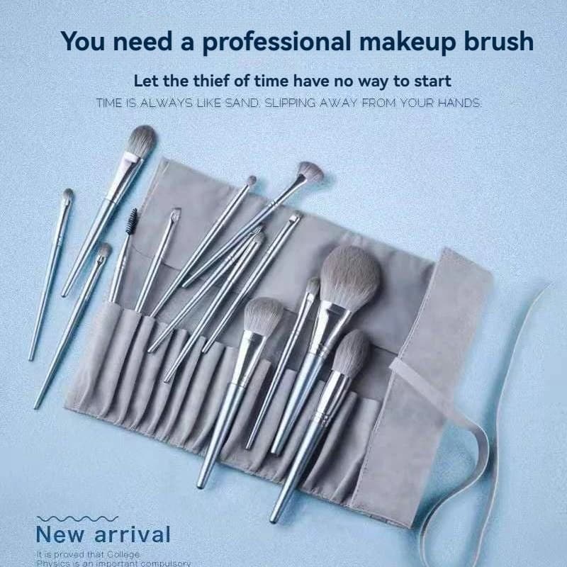 Set di pennelli per trucco da 14 pezzi Setole in nylon morbido Pennello per fondotinta Pennello per ombretto Set da viaggio per pennelli per trucco multifunzione