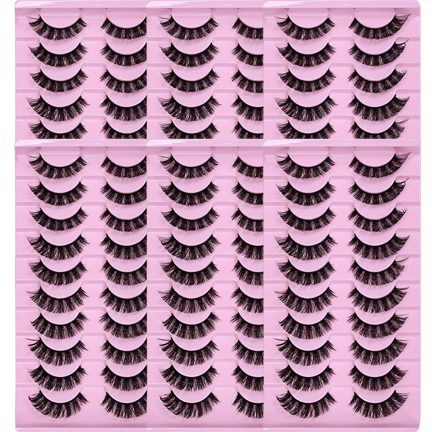 60 paia/6 pacchi DD Curl Russian Strip Ciglia Soffici Volume Ciglia finte DD Curl Drammatico Disordinato Visone finto Make Up Ciglia finte
