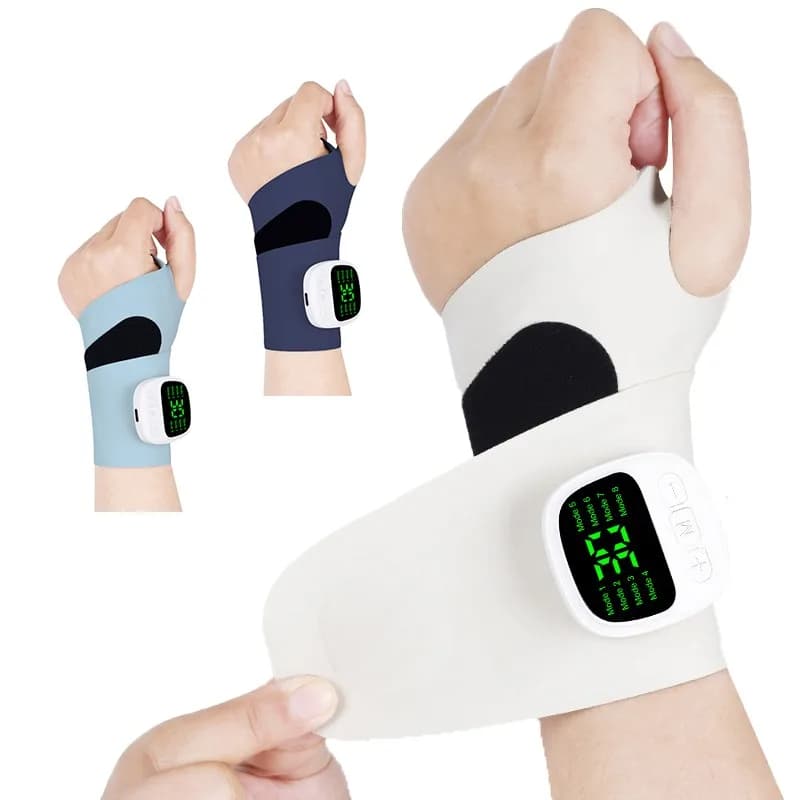 Massaggiatore Vibrante Wireless con Fascia da Polso EMS Elettrica Intelligente per Tunnel Carpale