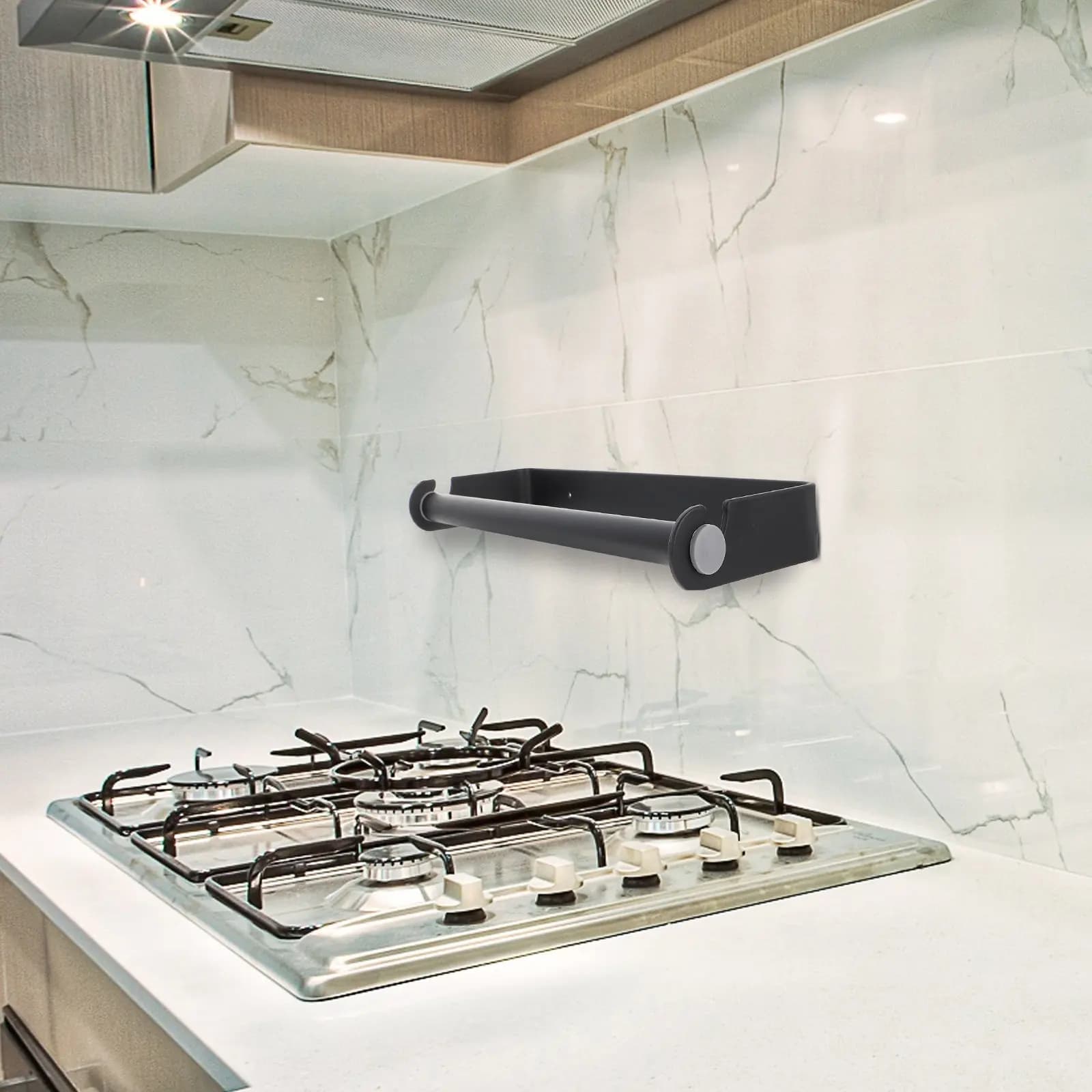 Set di 1 Portarotolo da Parete in Alluminio, Organizzatore per Carta Igienica e Cucina, Mensola Portaoggetti per Bagno