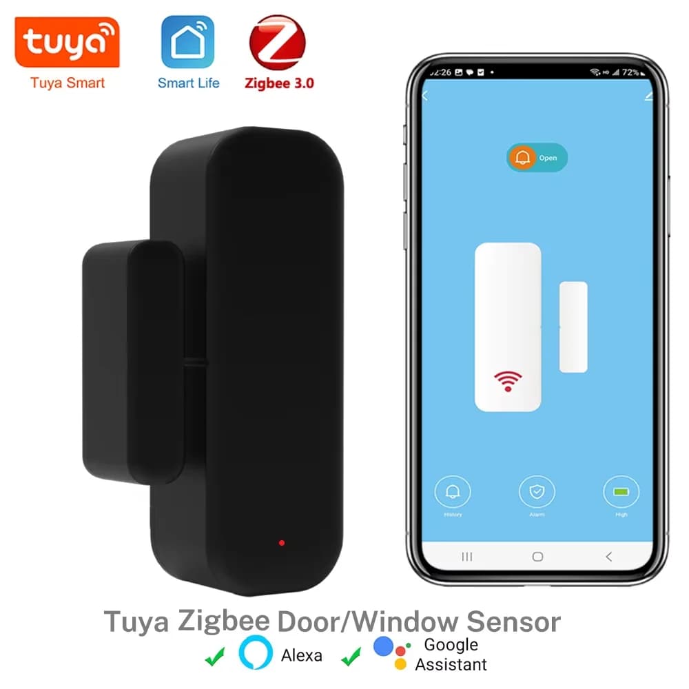 Tuya Zigbee 3.0 Sensore per porte Sensore per finestre Sensore di contatto per Smart Home Smart Life APP Telecomando compatibile con Alexa