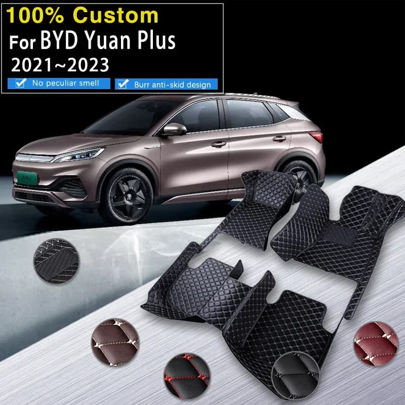 3D RHD Tappetini Auto Per BYD Atto 3 Yuan Plus 2021 2022 2023 Anti-sporco Pad Tappetino Auto Zerbino Set Completo Vassoio Tappeto Fango Auto Acce
