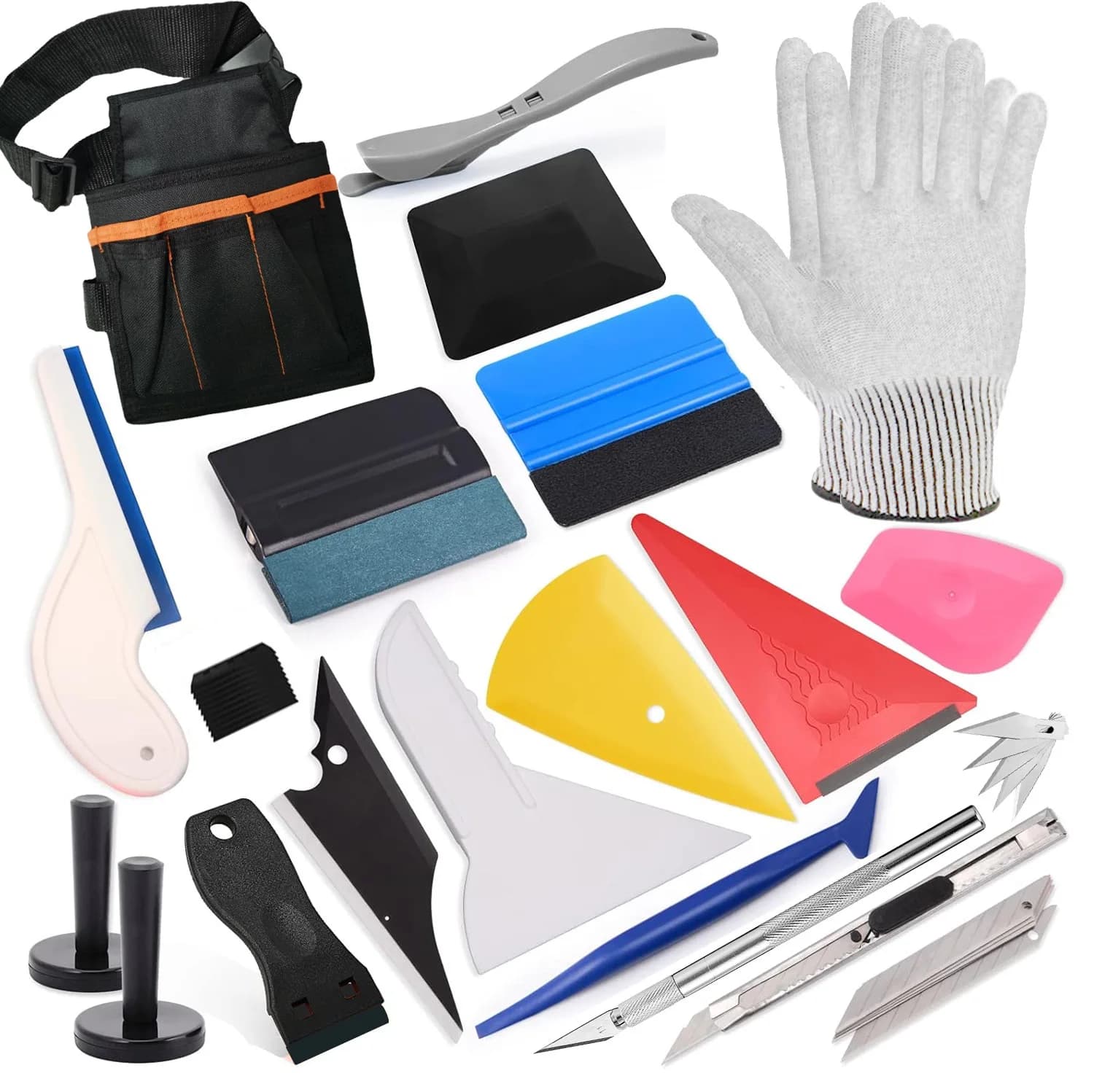 Professional Car Vinyl Wrap Tool Kit PPF Window Tint Installation Set with Squeegee Utility Knife Gloves Film Cutter