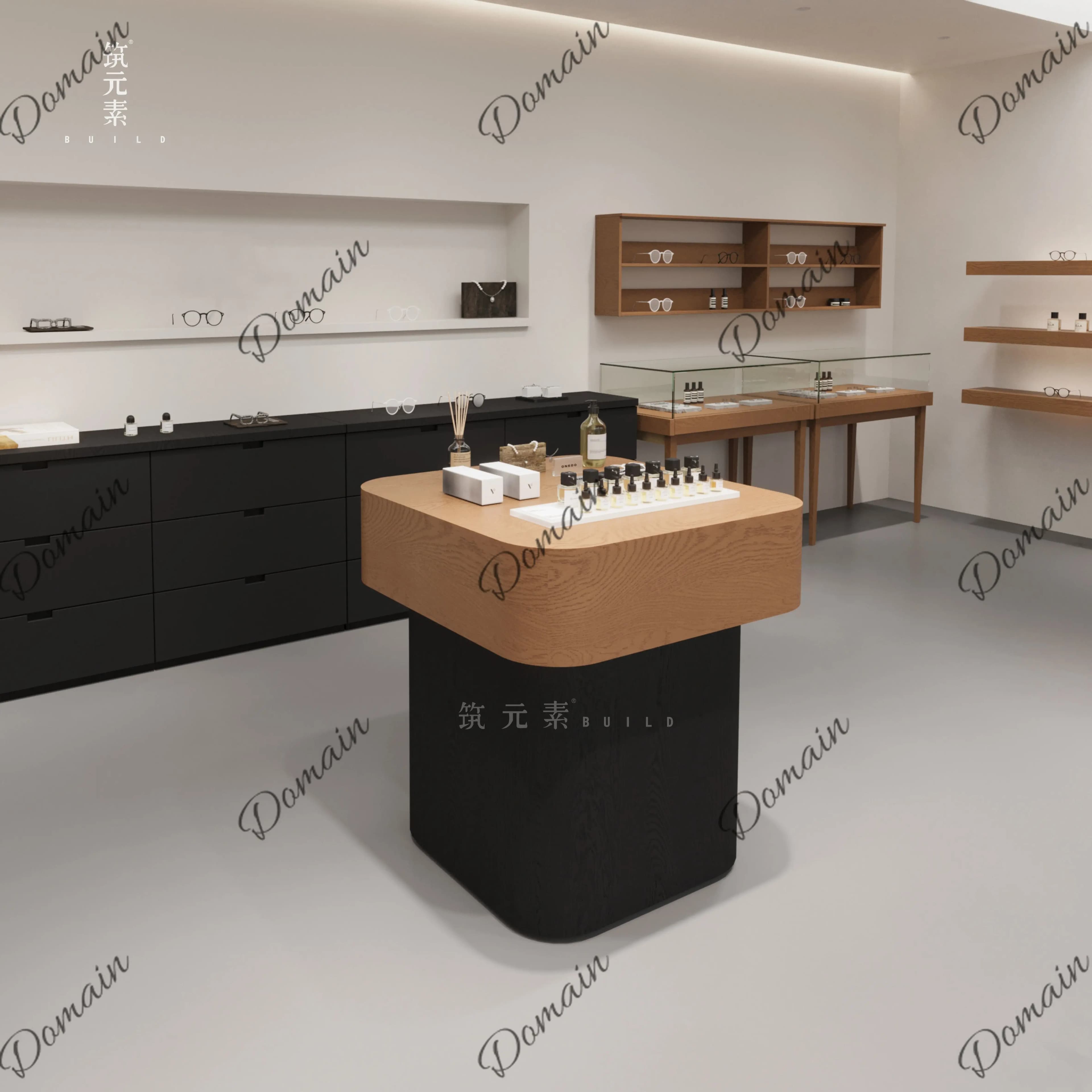 Simple clothing store Nakashimadai women's clothing store Shoes, bags and accessories display stand Antique tea display