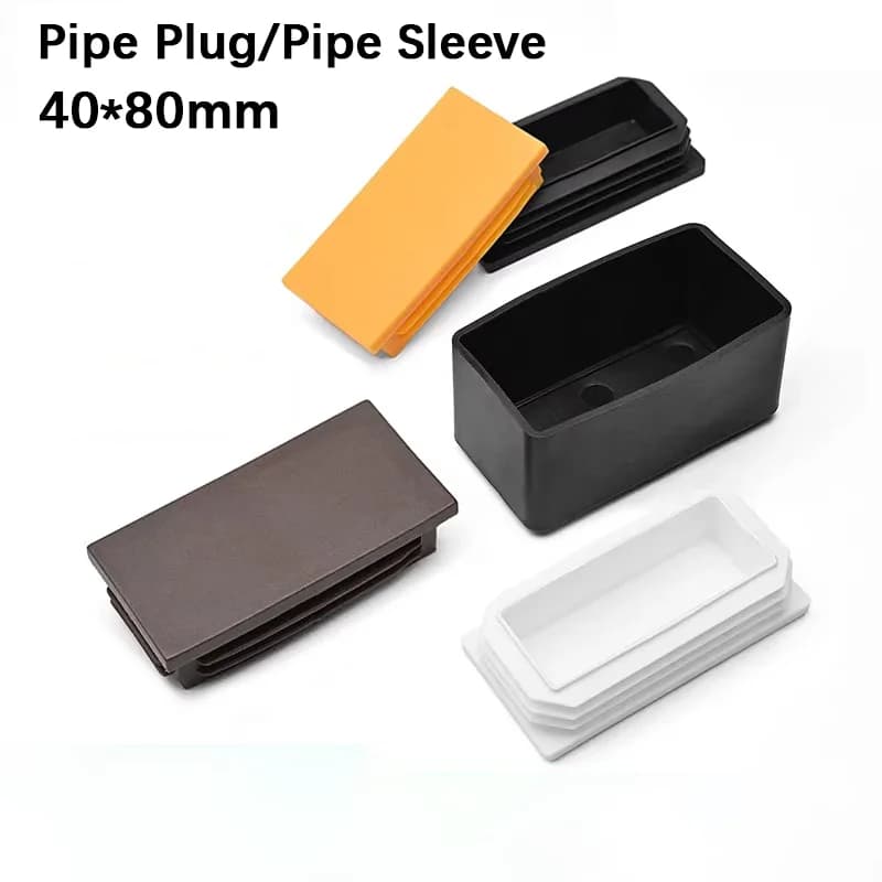 10 Pezzi 40*80mm 4x8cm Tappi Bianchi per Tubi Quadrati, Coperture Esterne in Gomma, Protezioni per Gambe di Sedie e Sgabelli, per Mobili da Tavolo da Pranzo