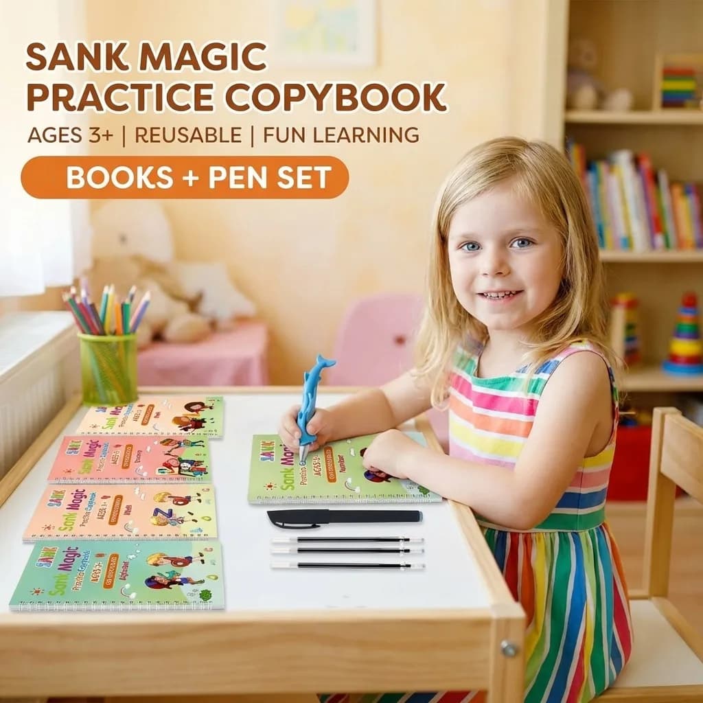 1PC Magic Calligraphy Copybook Set Reusable Handwriting Practice Book for Kids Early Education