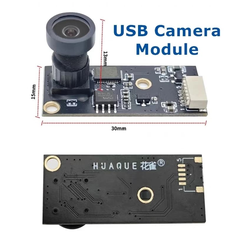 Modulo Fotocamera USB HD 1080P a Fuoco Fisso, Angolo Ampio 130 Gradi per Stampante 3D, Mini Cam 2MP Senza Driver UVC OTG per Linux e Windows