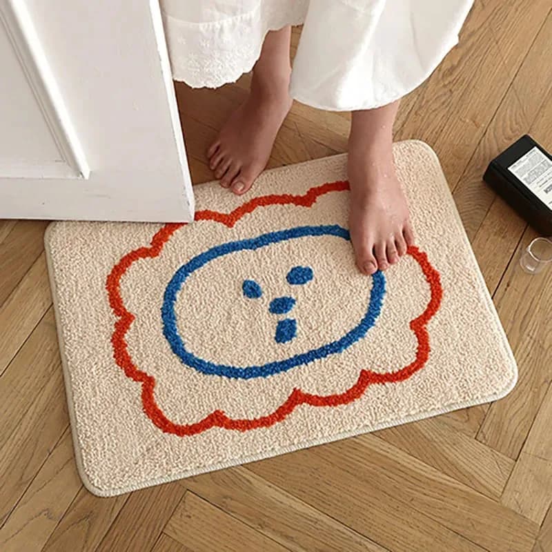 VIKAMA Soft Bath Mat Bedside Rug Non-slip Warm Modern Minimalist for Home Decor
