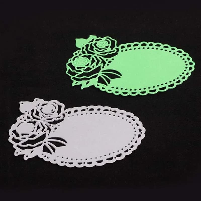 Photo frames with roses Metal stems for lace Scrapbooking Floral mirror Frame DIY Paper Craft knife Punch Stencil