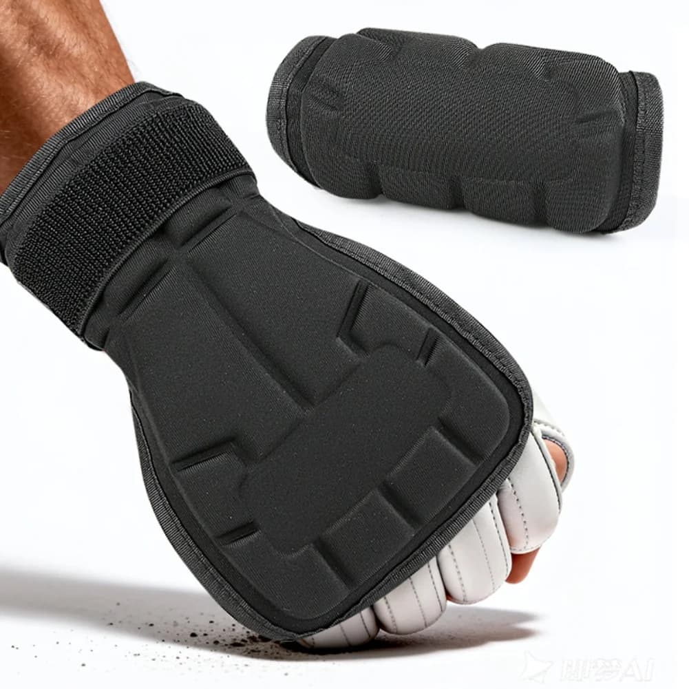 2 pezzi di protezioni per polsi con imbottitura antiurto per partite di baseball, imbottitura in EVA da 26x15 cm, tessuto in poliestere resistente allo sporco, fasce elastiche per le dita