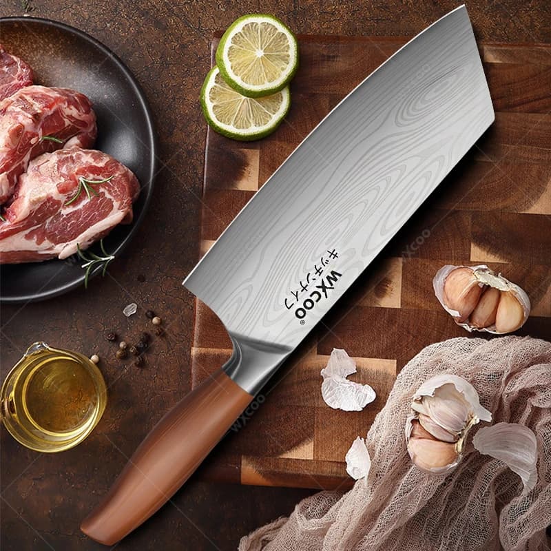 WXCOO Coltello da cuoco giapponese Mannaia per carne in acciaio inossidabile Pesce Verdura Forbici per affettare Appeso Portacoltelli magnetico