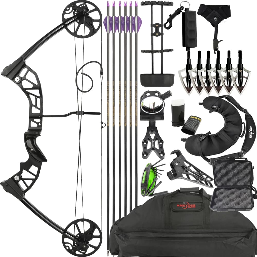 Archery Compound Bow Beginner Shooting 38-70lbs Adjustable Let-off 72% Aluminum Alloy Right Hand Target Practice