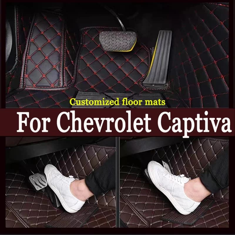 Tappetini auto per Chevrolet Captiva 7 posti C100 C140 2012 ~ 2016 Auto Tappeti Tappetino in pelle Tappeti Pad Parti interne Accessori auto