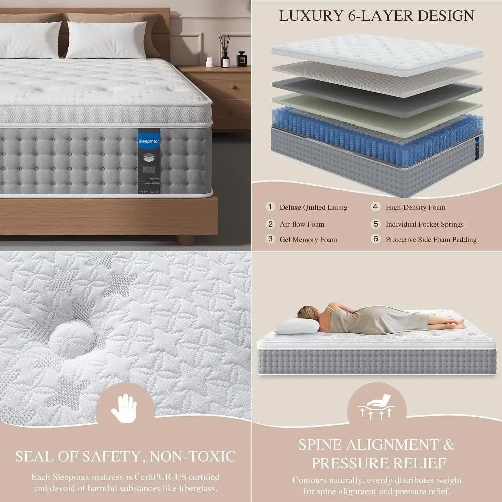 Cuscino Queen Size Coast Bedding, Piumino d'Oca Europeo 800FP, Cuscino Rigido di Lusso per Hotel, per un Letto di Lusso