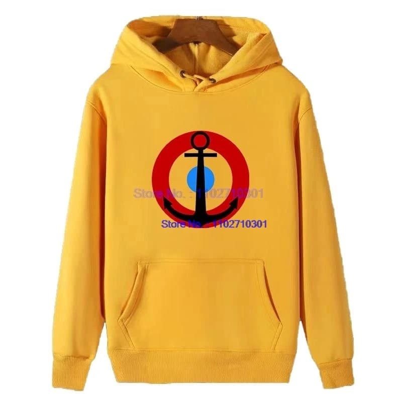 Felpa con Cappuccio Unisex con Grafica Nautica e Icona di Ancora, Felpa Spessa Invernale in Pile, Abbigliamento Sportivo da Uomo