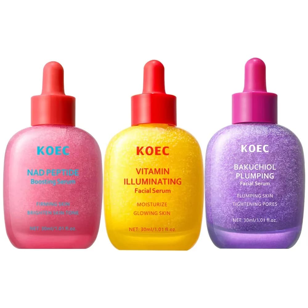 3 pieces NAD + Peptide Boosting Smoothie Serum and Bakuchiol Face Serum Repellent Dissolvency Thin Lines, Serum Slapping Vitamin C