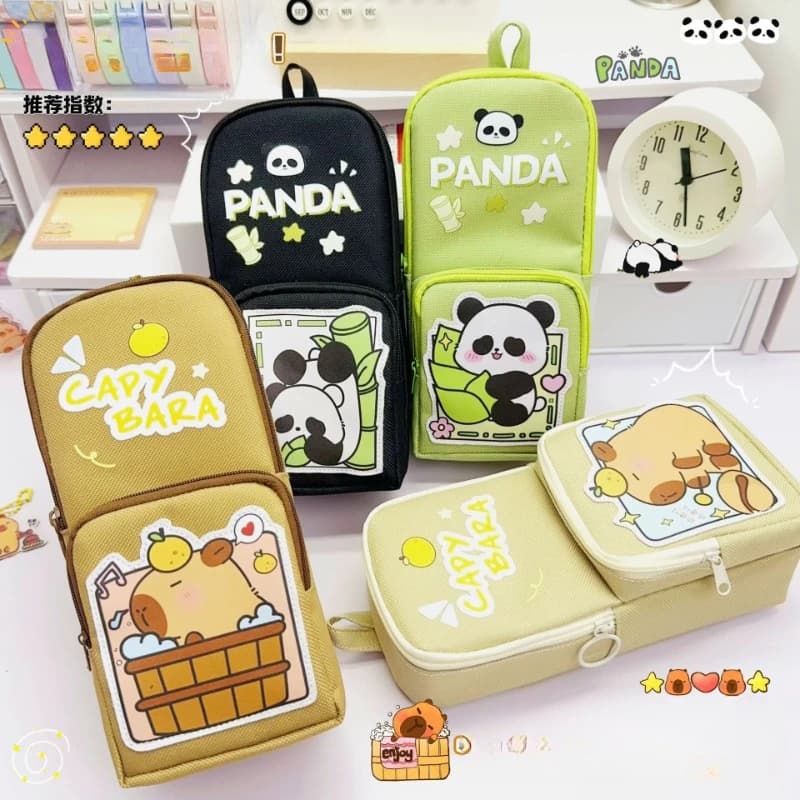 Nuovo astuccio per matite a forma di capibara, stile INS, astuccio di alta qualità, grande capacità, astuccio per matite a forma di panda per studenti delle scuole elementari.