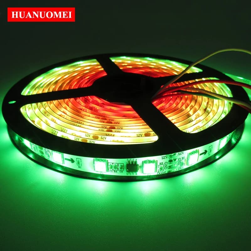 DC 12V 48LED/M WS2811 Strisce LED 5050 SMD RGB Pixel Nastro flessibile digitale TV indirizzabile 2811 PCB bianco Impermeabile IP65