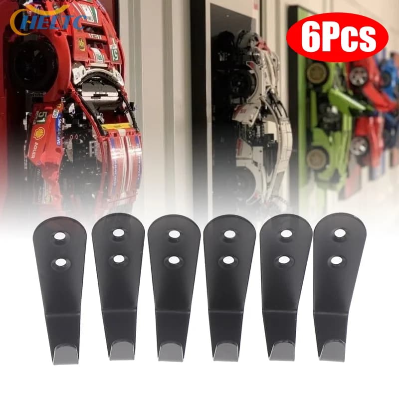 6Pcs/lot Goods Wall Mount Hook For MOC Technic W14 E Wall Hanging Hooks Cars Display Rack