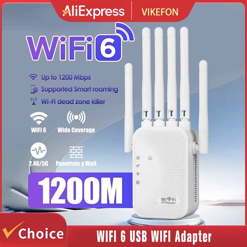 1200Mbps Wifi Amplifier Dual band 2.4G 5G Repeater Network Expander Range Extender WiFi Signal Booster Wireless Router