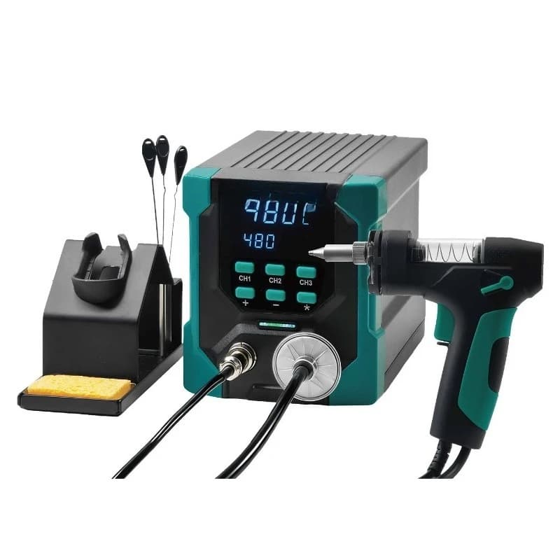 Macchina elettrica per aspirazione saldatura con display digitale, potente pistola per saldatura elettrica con pompa di aspirazione a calore.