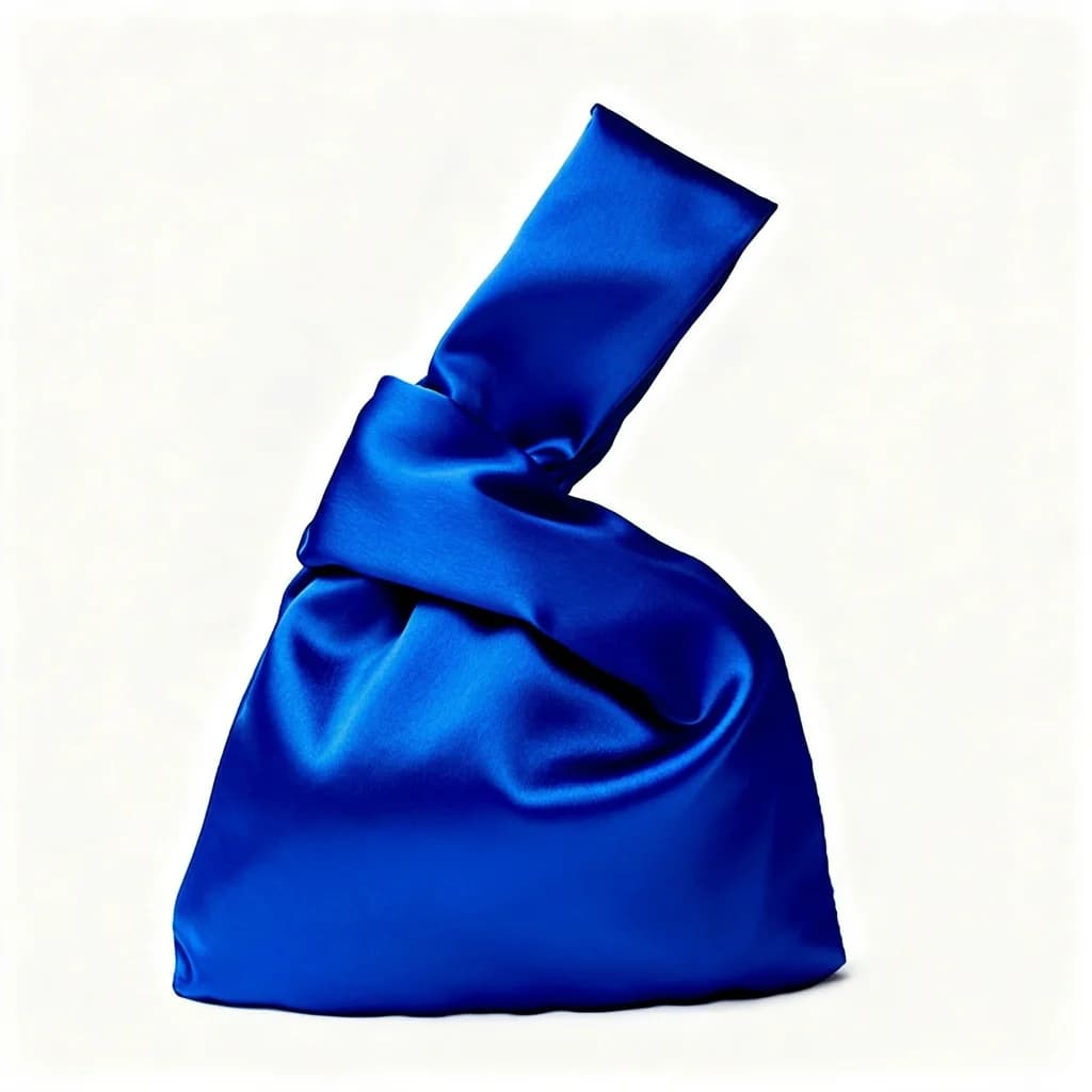 Borsa tote color macaron, semplice borsa giapponese fai da te in finto raso, borsa tote a doppio strato con nodo sul polso per creazioni fai da te e appuntamenti.