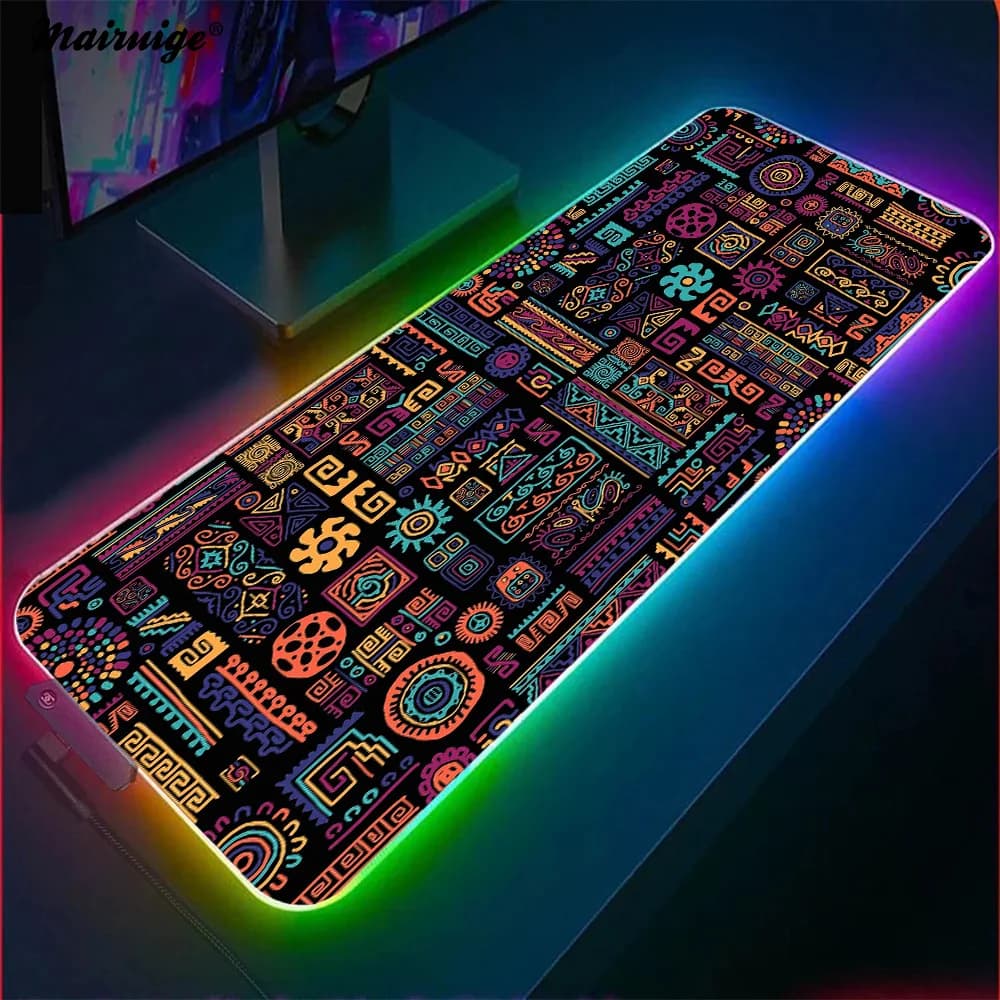 Modello etnico Large Gamer Mousepad Pc Mouse Pad cuscino da tavolo Gaming Mouse Pad Table Computer desktop Office Desk Organizer