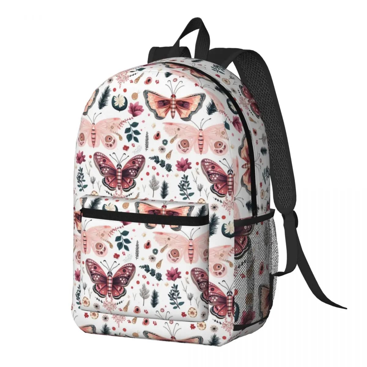 Christmas Moth Pattern Backpack Daypack Large Capacity Children BookBag School Bag Shoulder Bags for Men Women