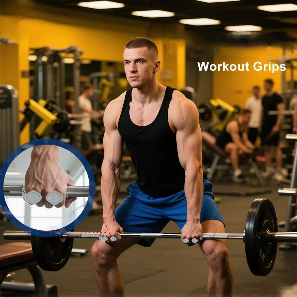 1 pair of ergonomic handles for lifting weights anti-slip elastic gym gloves for training soft silicone palm handles gym/fitness