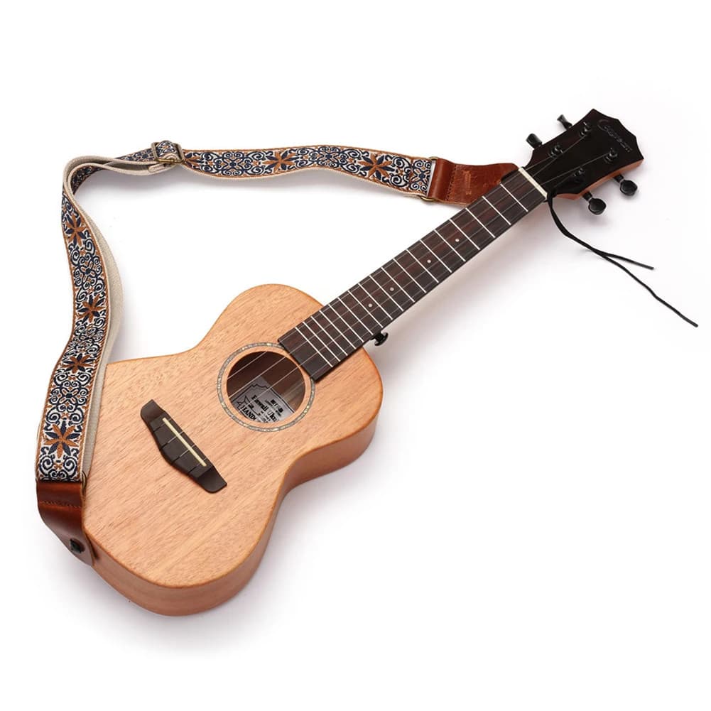 Tracolla per Chitarra e Basso con Ricamo Multicolore, Regolabile, Stile Etnico per Chitarra Classica, Mandolino, Banjo