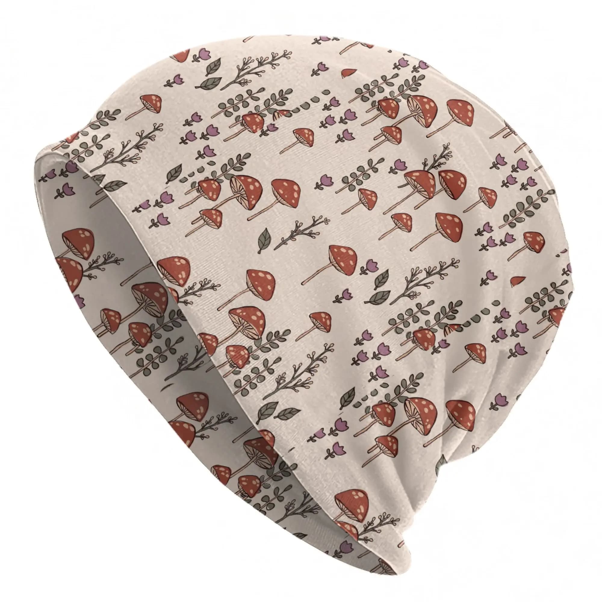 Cappello Beanie Kawaii a Forma di Fungo Cartoon Anime, Berretto Unisex per Autunno e Inverno, Caldo Cappello Multifunzione per Esterni