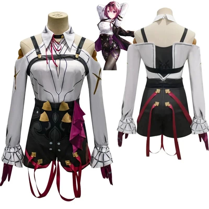 Costume Cosplay Star Rail Honkai con Parrucca, Outfit Kafka per Festa di Halloween, Uni6,b'8\j'7/