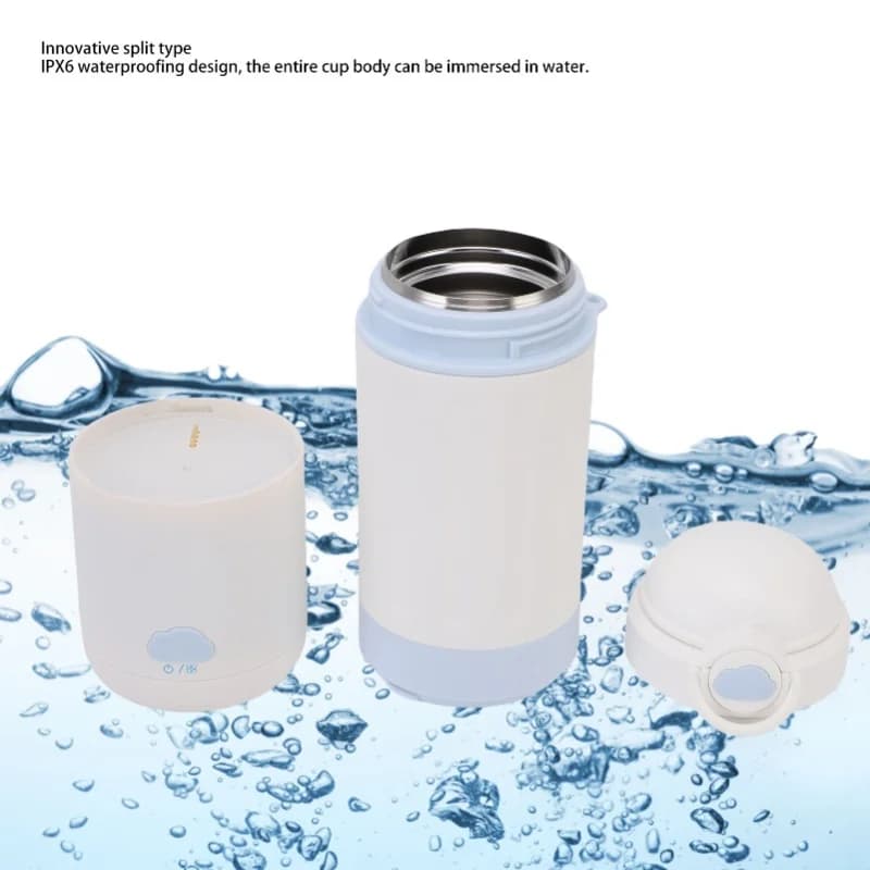 500ML Travel Electric Kettle Rechargeable 316 Stainless Steel Portable Car Heated Mug Fast Boiling Bottle