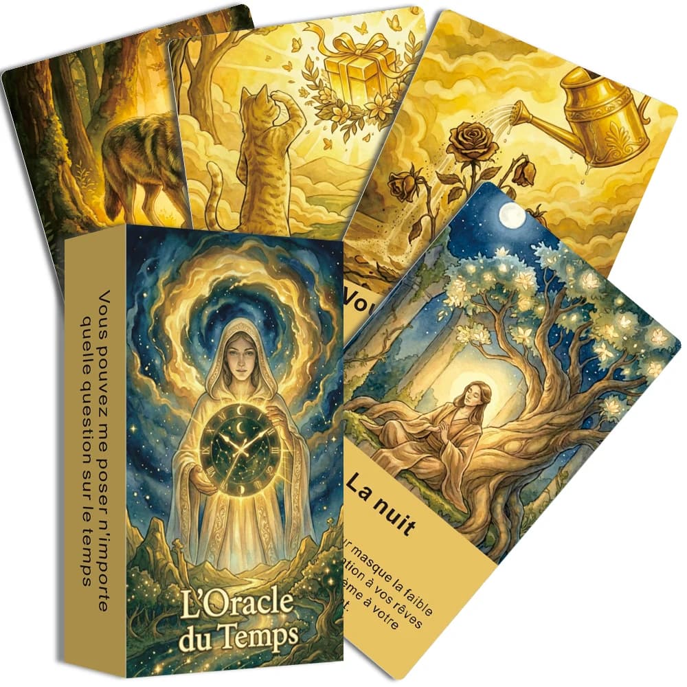 Mazzo di carte Oracle French Time, 54 carte originali, strumento per la divinazione, auto-reflectazione e lettura, carte dei Tarocchi francesi, 12*7 cm, 14+
