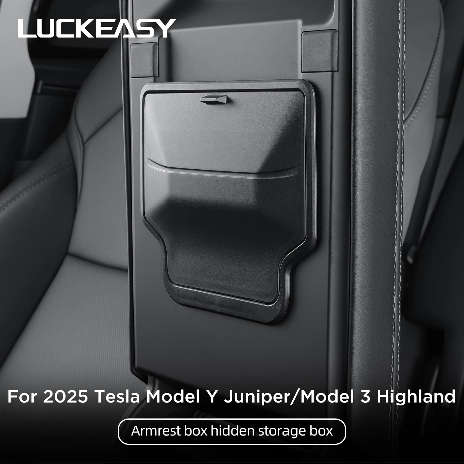 Scatola portaoggetti nascosta per bracciolo auto Tesla Model Y Juniper/Launch 2025 2026, custodia portaoggetti per console centrale Model 3 Highland 2025