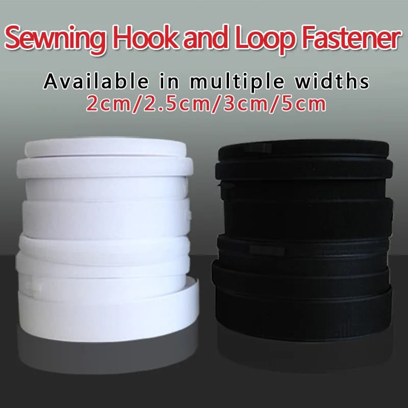 1/3/5/24 paia 20mm-50mm Nero Bianco Nastro di fissaggio per cucire Nastro con gancio e anello Fascette per cavi Accessori per cucire