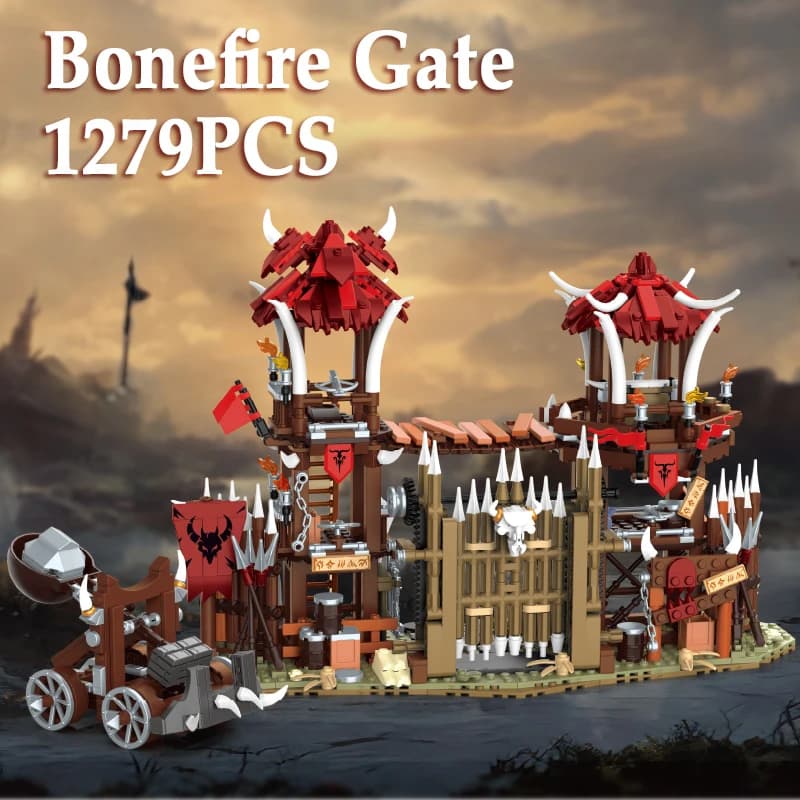 1279PCS Bonefire Gate Building Blocks Toys Assembly MOC Street View Bricks Model Kids Adult Educational Toys Holiday Gifts
