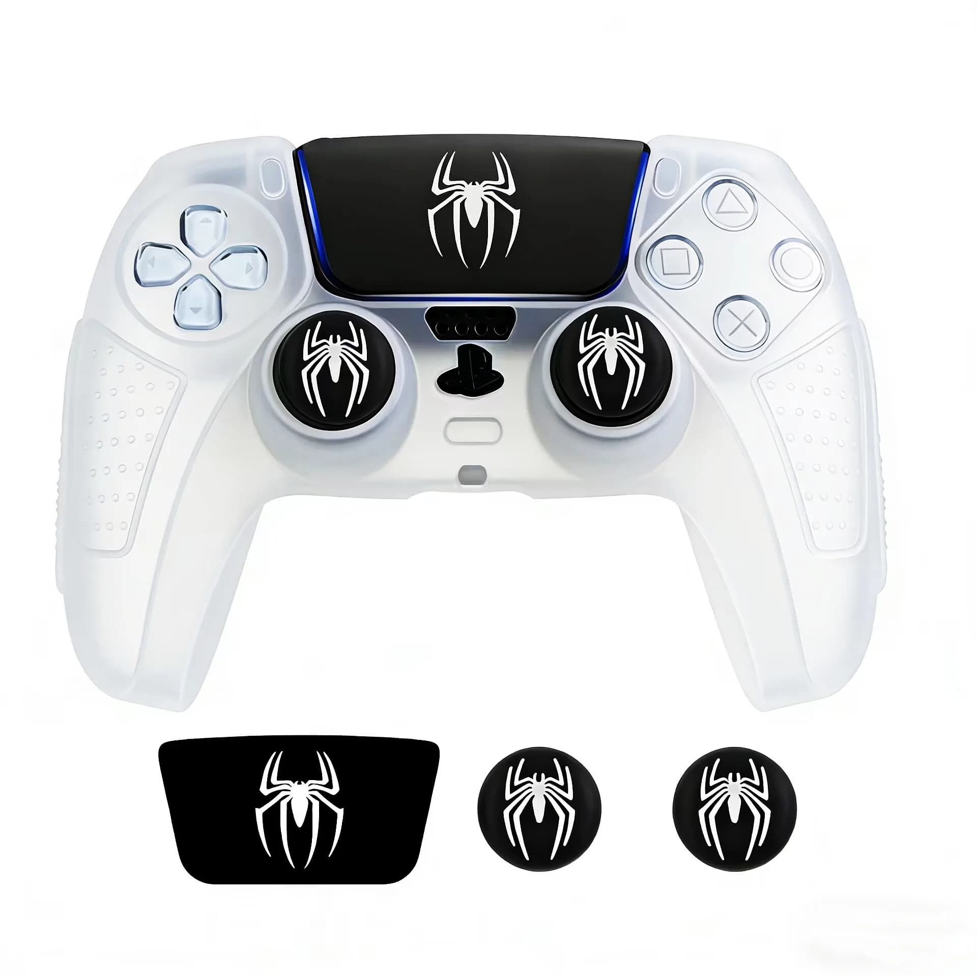 Cover Protettiva in Silicone Antiscivolo per Controller PlayStation 5, Custodia per Gamepad PS5 con Grip per Pollice e Adesivi Accessori