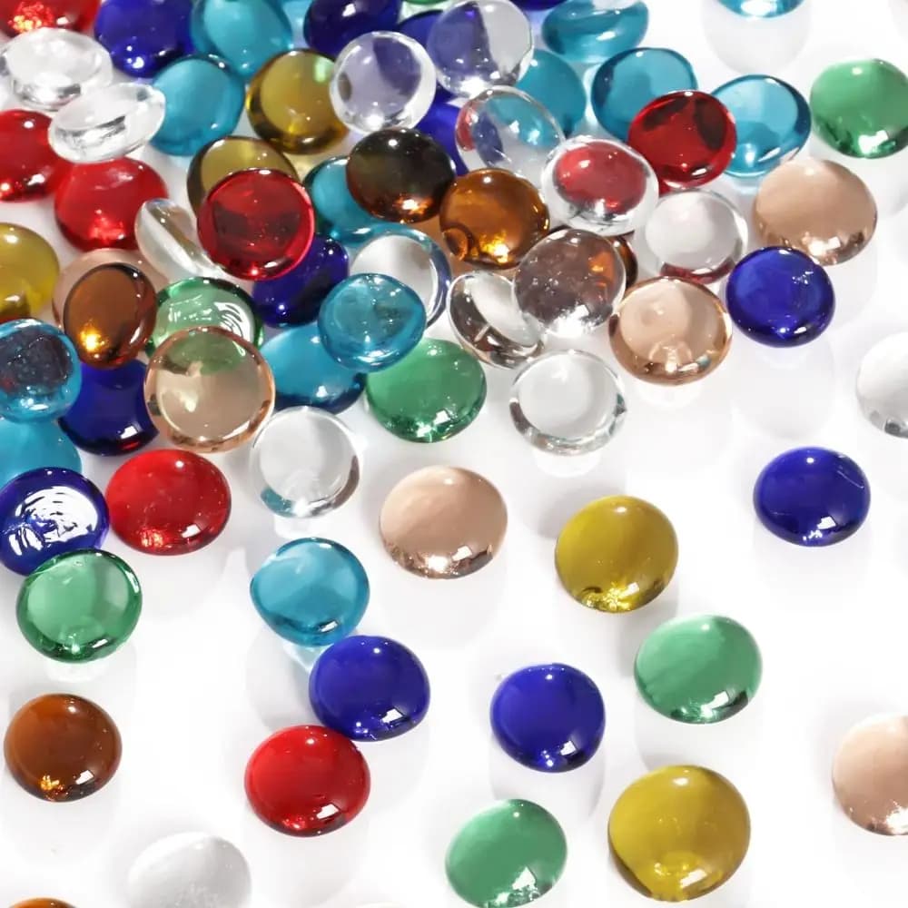 Glass Pebbles Vase Filler Beads Light Reflecting Mixed Color Flat Glass Beads Decorative Glass Stones Crystal Balls