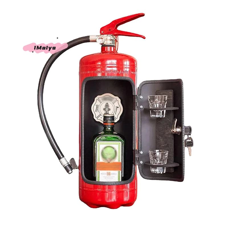Scatola per Vino a Forma di Estintore M-Fire, Ornamento per Mini Bar, Decorazione per Armadietto, Contenitore per Champagne e Liquori, Regalo per Vigili del Fuoco