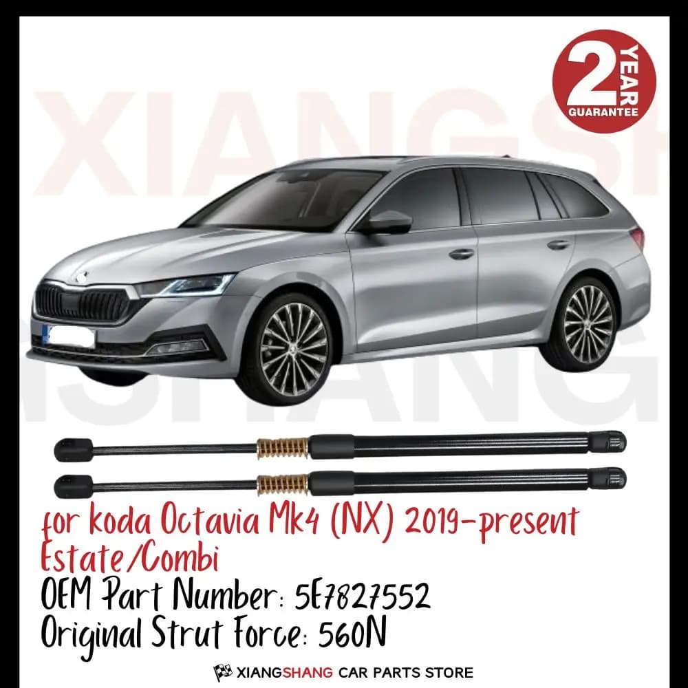 2 Pezzi Ammortizzatori a Gas per Portellone Posteriore con Apertura Automatica e Molla per Skoda Octavia Mk4 NX 2019-presente 560N Estate/Combi