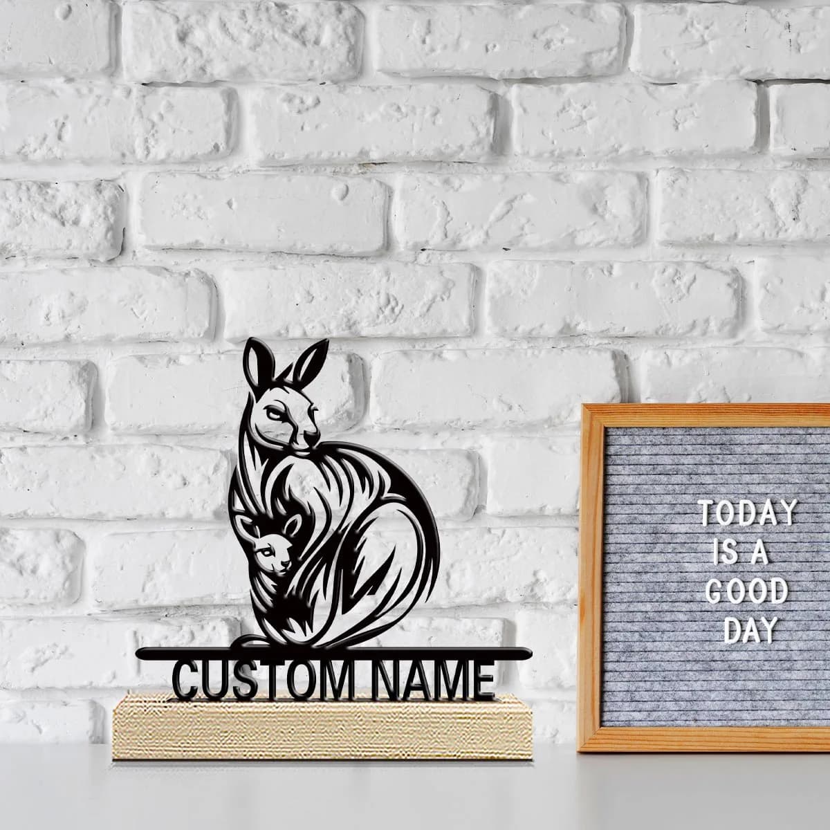 1pc Personalized Desktop Metal Ornaments Customizable Name With Wooden Base Desk Ornaments for Study Rooms,Bedrooms,and Offices