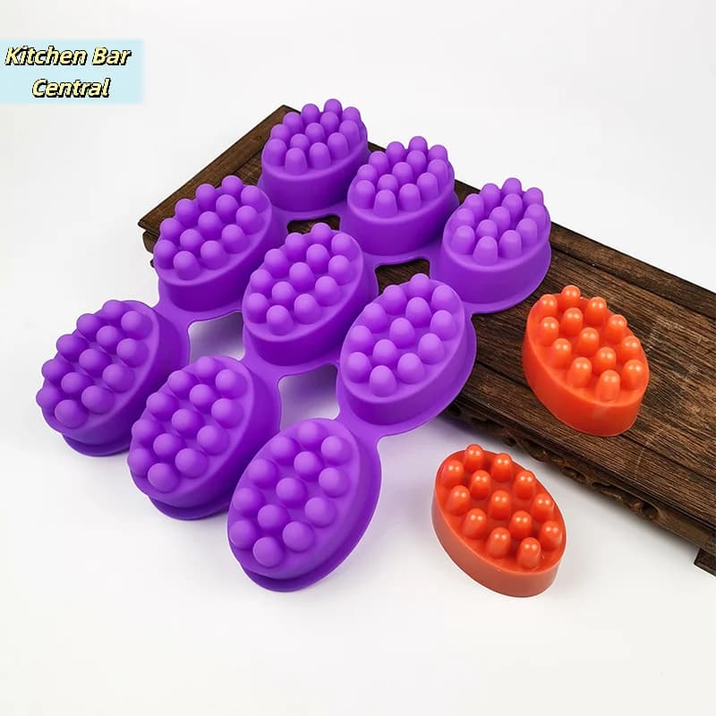 【3d Silicone Soap Mold Massage Shape Mold For Massage Therapy Soap Making Tool Oval Spa Soap Mould Crafts Accessories】