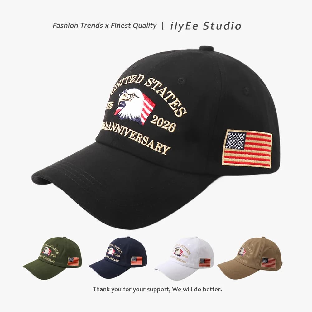Nuovo Cappellino da Baseball Unisex Americano Ricamato con Aquila per il 250° Anniversario 1776-2026, Cappello Casual da Esterno per Donna e Uomo, Snapback