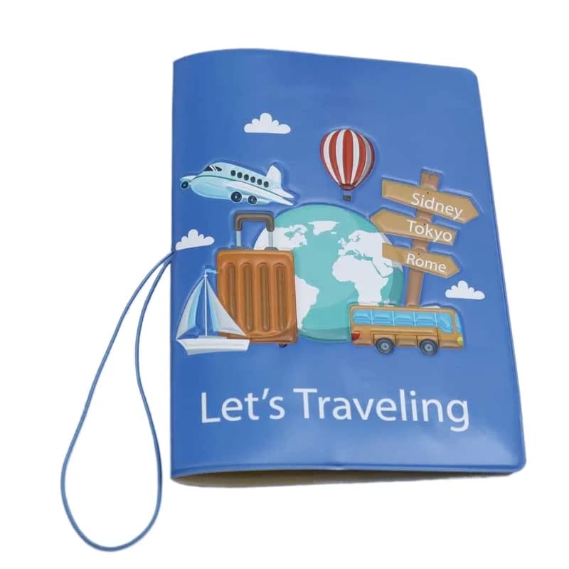 Custodia per passaporto Let's Traveling Custodia multifunzionale per passaporto Portafoglio da viaggio per viaggio nel mondo con slot per carta di credito ID