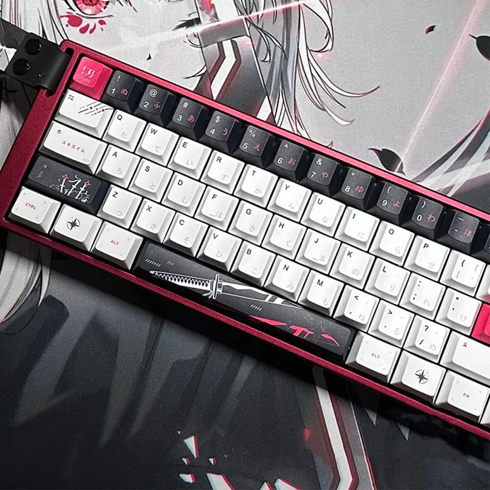 131 tasti Yuki Aim Anime Copritasti Cartoon PBT Keycap Cherry Dye-sub Copritasti Giappone Copritasti per Tastiera Meccanica