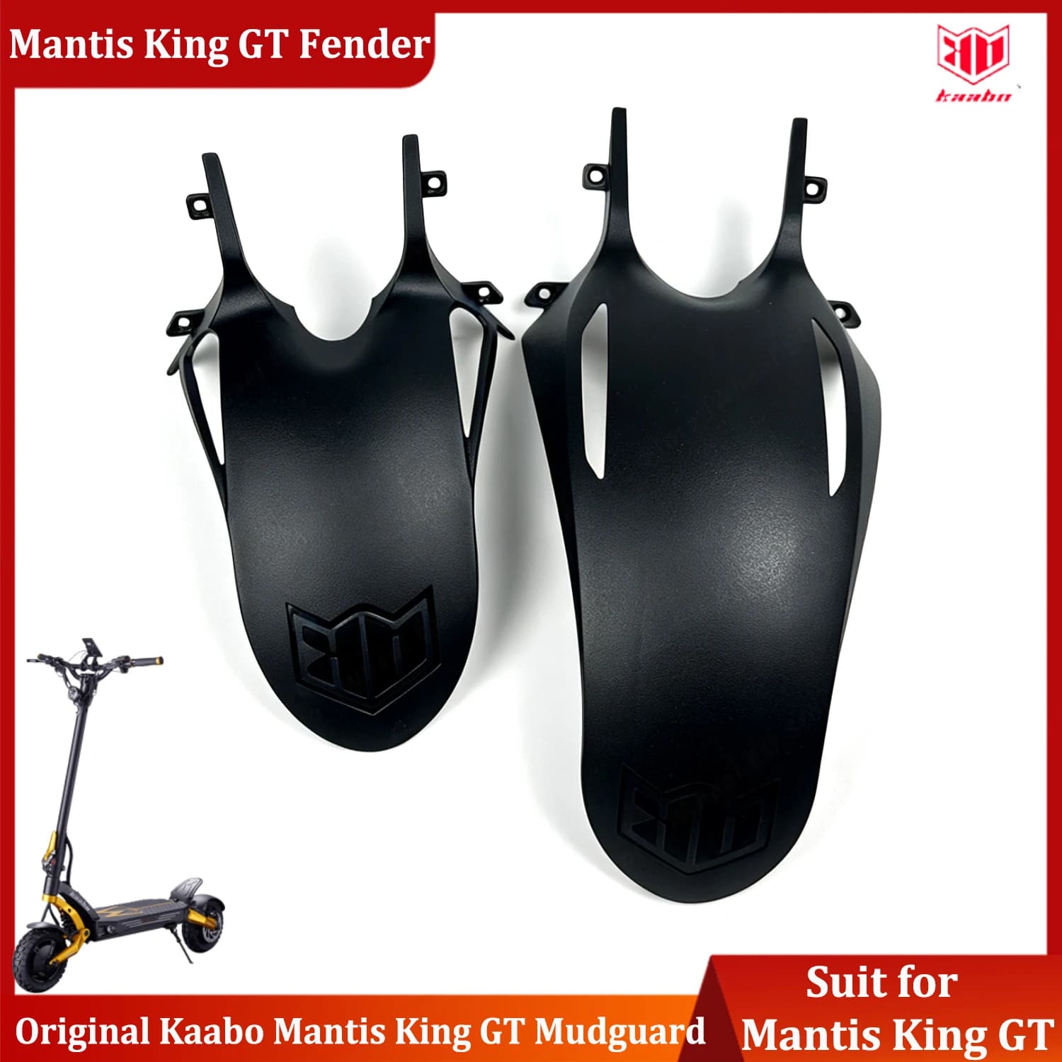 Original Kaabo Mantis King GT Fender Black for Kaabo Mantis King GT Electric Scooter Mudguard Part Front Rear Splash Guard