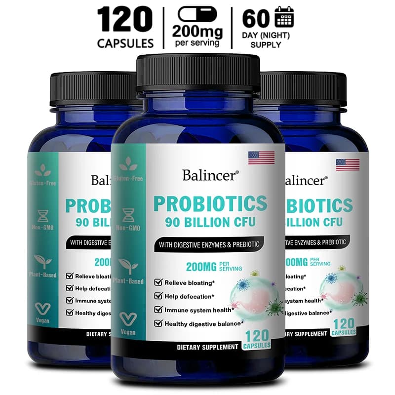 Probiotic Supplement 90 Billion CFU to Support Digestive and Immunitic Health, 200 Mg for a Healthy Digestive Balance