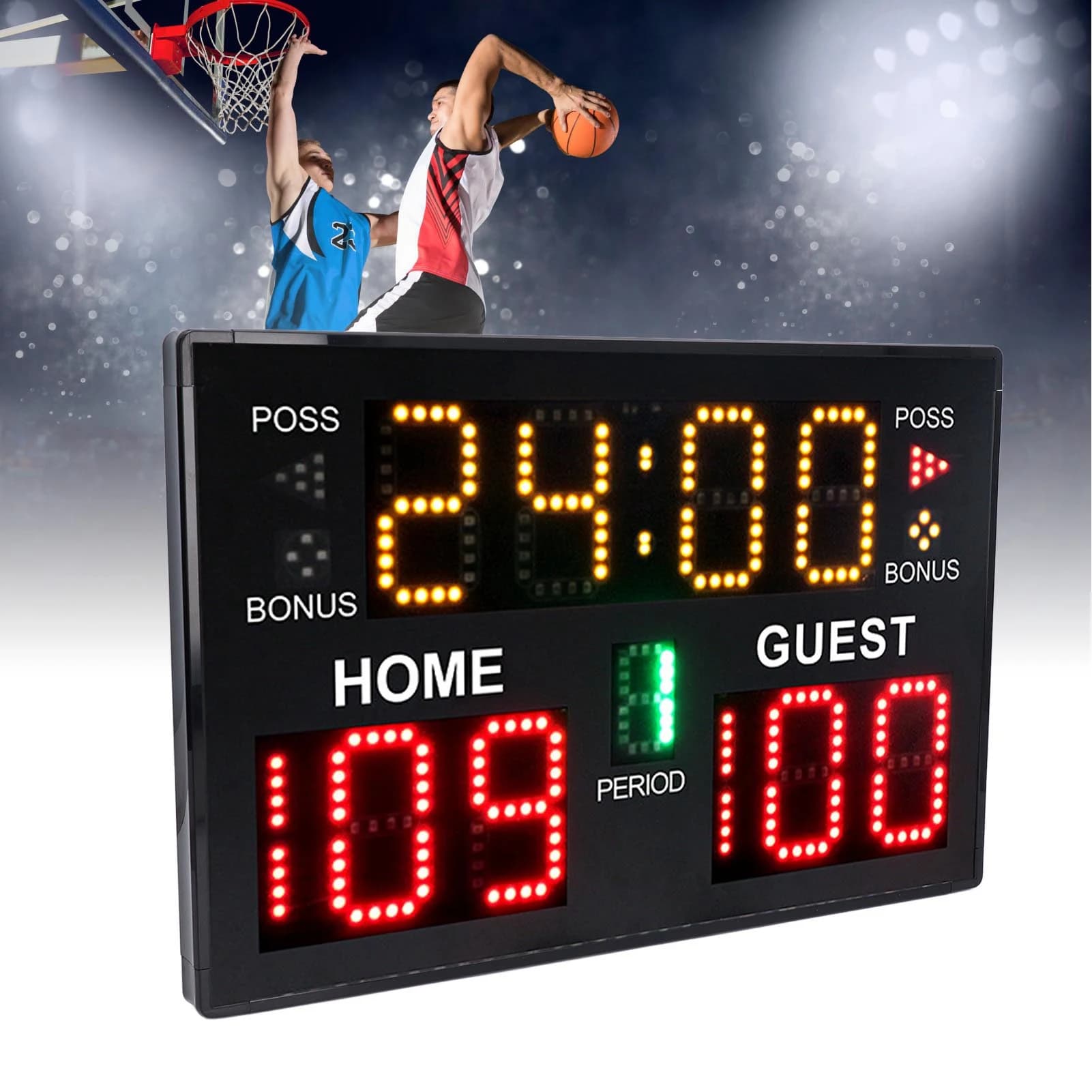Tabellone segnapunti digitale da basket Tabellone segnapunti elettronico leggero a LED facile da usare telecomandato per l'allenamento del gioco